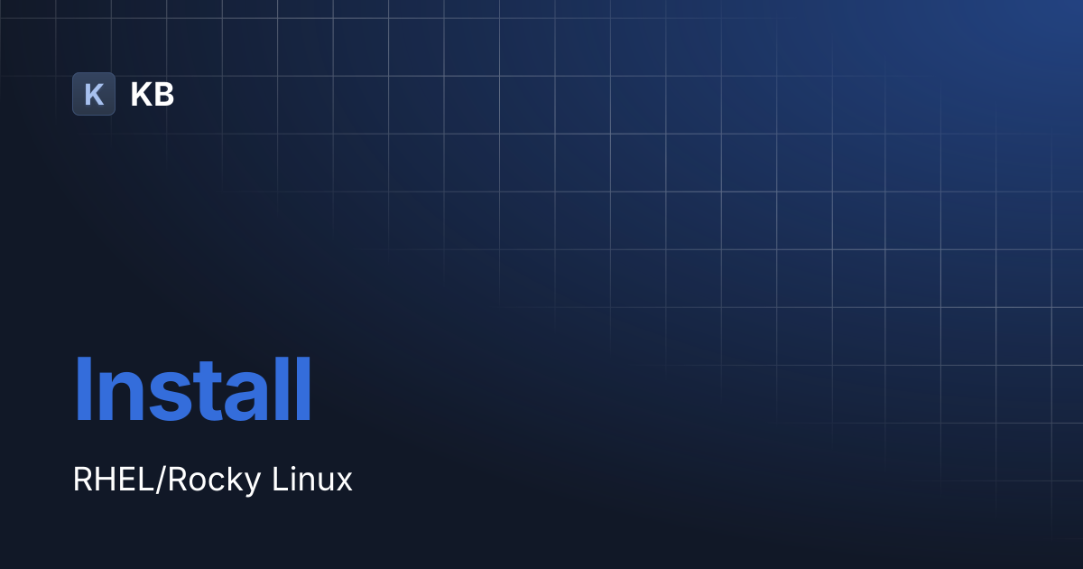 Install | KB